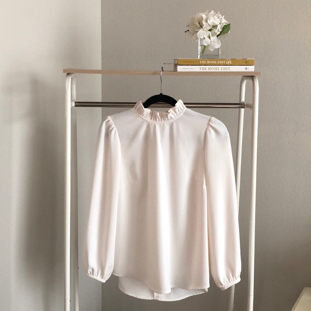 J. Crew ruffle neck blouse